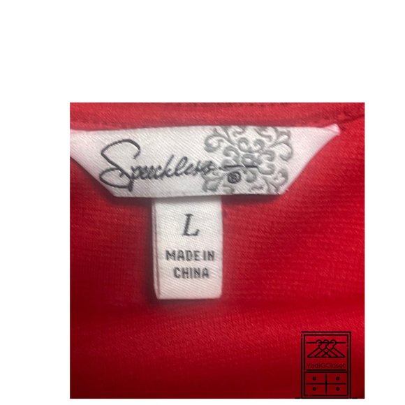 Speechless Short Red Cocktail Party Dress with Ruffle Sz Large - Picture 2 of 5